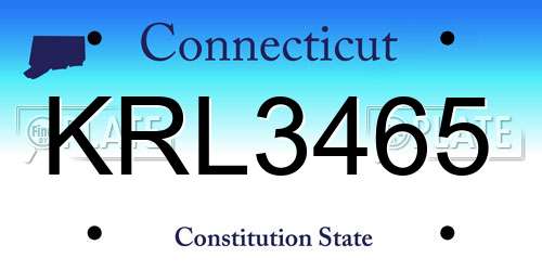 KRL3465 Connecticut License Plate