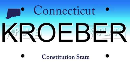 KROEBER Connecticut License Plate