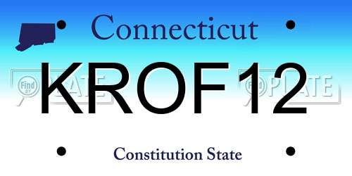 KROF12 Connecticut License Plate