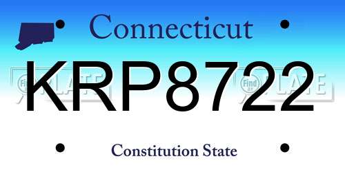 KRP8722 Connecticut License Plate
