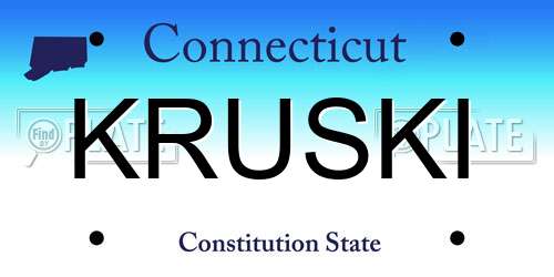 KRUSKI Connecticut License Plate