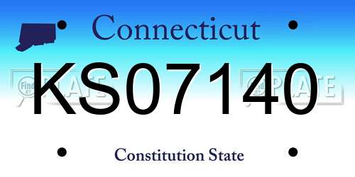 KS07140 Connecticut License Plate