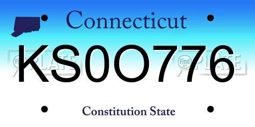 KS0O776 Connecticut License Plate