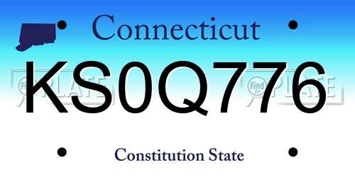 KS0Q776 Connecticut License Plate