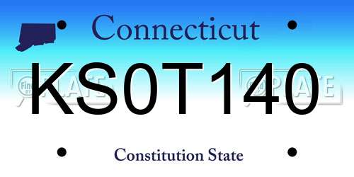 KS0T140 Connecticut License Plate