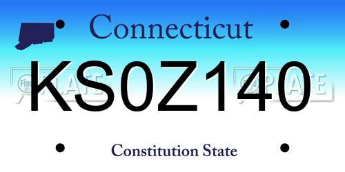 KS0Z140 Connecticut License Plate