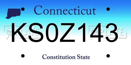 KS0Z143 Connecticut License Plate