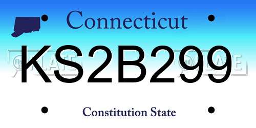 KS2B299 Connecticut License Plate