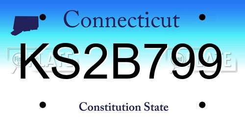 KS2B799 Connecticut License Plate