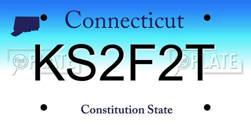 KS2F2T Connecticut License Plate
