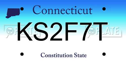KS2F7T Connecticut License Plate