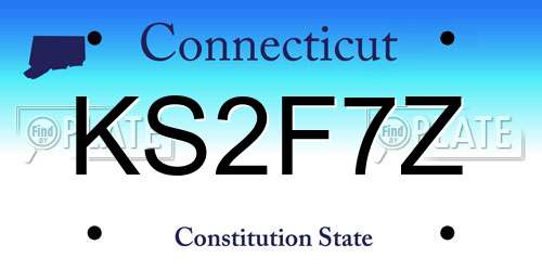 KS2F7Z Connecticut License Plate