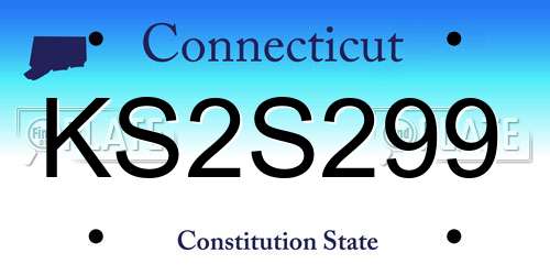 KS2S299 Connecticut License Plate