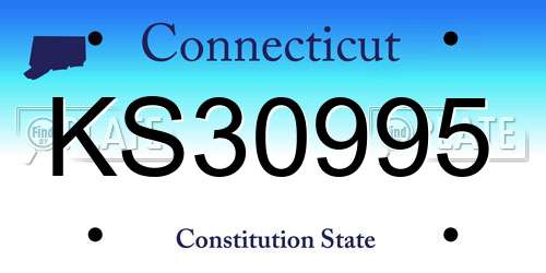KS30995 Connecticut License Plate
