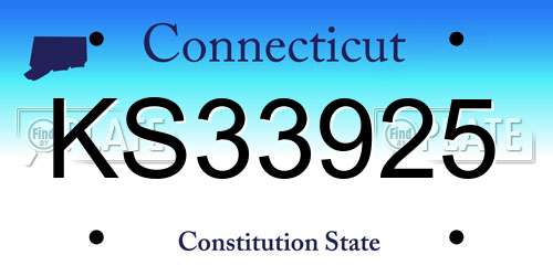 KS33925 Connecticut License Plate