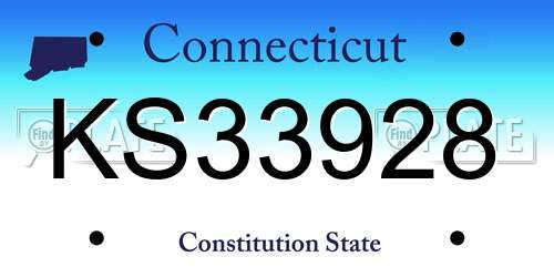 KS33928 Connecticut License Plate
