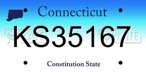 KS35167 Connecticut License Plate