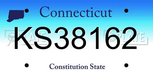 KS38162 Connecticut License Plate