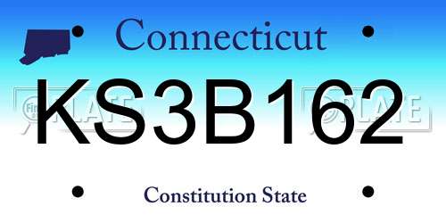 KS3B162 Connecticut License Plate