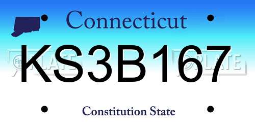 KS3B167 Connecticut License Plate