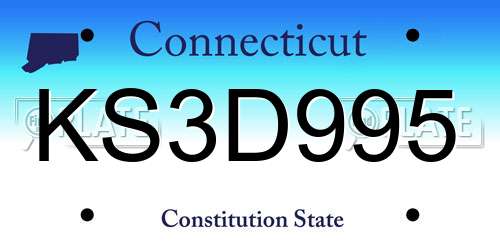 KS3D995 Connecticut License Plate