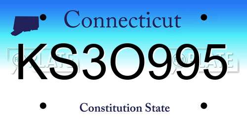 KS3O995 Connecticut License Plate