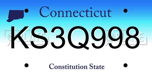 KS3Q998 Connecticut License Plate