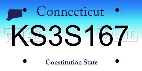 KS3S167 Connecticut License Plate
