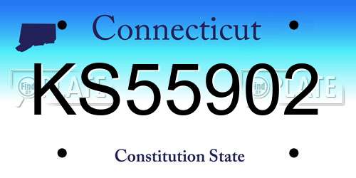 KS55902 Connecticut License Plate