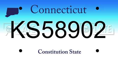 KS58902 Connecticut License Plate