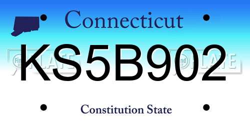 KS5B902 Connecticut License Plate