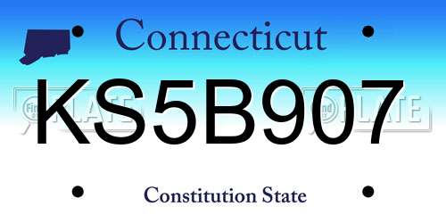 KS5B907 Connecticut License Plate