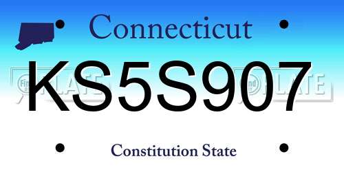 KS5S907 Connecticut License Plate