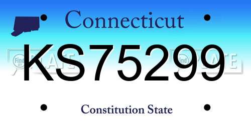 KS75299 Connecticut License Plate