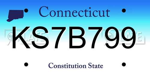 KS7B799 Connecticut License Plate