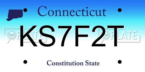 KS7F2T Connecticut License Plate