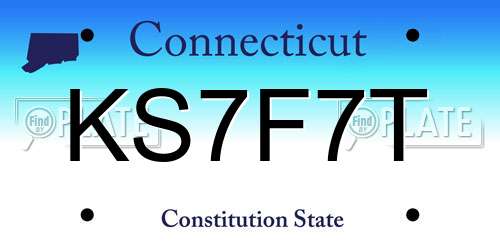 KS7F7T Connecticut License Plate