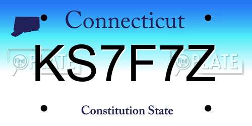 KS7F7Z Connecticut License Plate