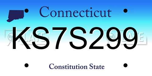 KS7S299 Connecticut License Plate