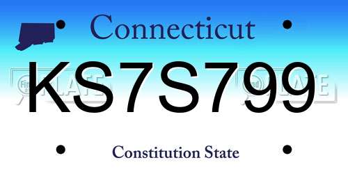 KS7S799 Connecticut License Plate