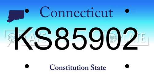 KS85902 Connecticut License Plate