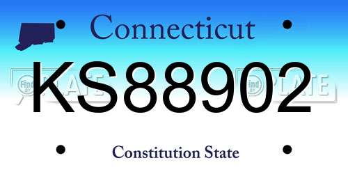 KS88902 Connecticut License Plate