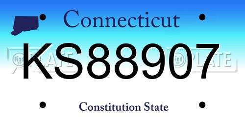 KS88907 Connecticut License Plate