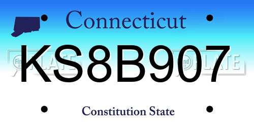 KS8B907 Connecticut License Plate