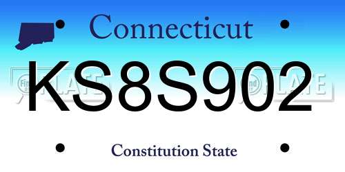 KS8S902 Connecticut License Plate