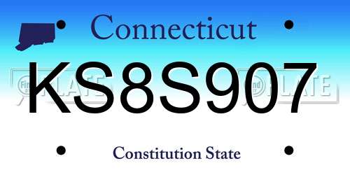 KS8S907 Connecticut License Plate