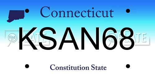 KSAN68 Connecticut License Plate