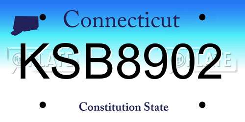 KSB8902 Connecticut License Plate