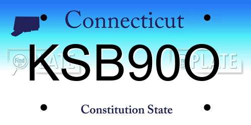 KSB90O Connecticut License Plate