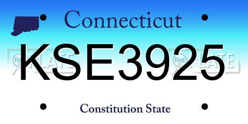 KSE3925 Connecticut License Plate